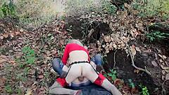 sissy slut fucks girl outdoors