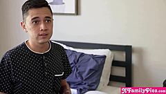 Big ass stepsister Ryan Reid measures brother's monster cock in POV deepthroat scene