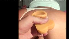 Double Penetrated Amateur Milf! Big Dildo!