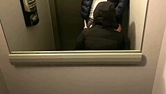 We shared a public moment in the elevator until the neighbors noticed.