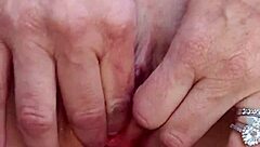 Milf Squirts on Balcony with Toys