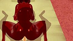 3D hentai babe with big ass and tits gets handjob and squirts while riding