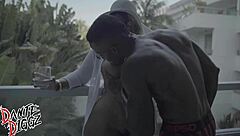 in florida, latina shanice luv rides big black cock on balcony and squirts at xbiz miami