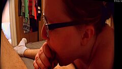 i eagerly sucked that college student's cock deep for a cumshot down my throat