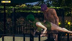 this hentai babe gets fucked hard in the green forest