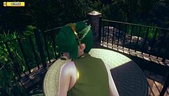 this hentai babe gets fucked hard in the green forest