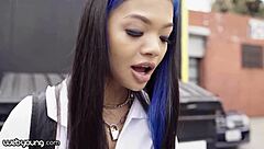 Teen deepthroats monster cock in wild cumshot