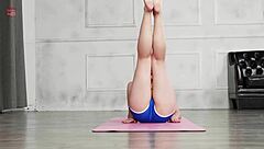 Beautiful Korean Yoga Girl in Action