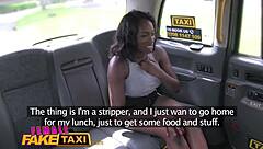 Busty Ebony Stripper Rips Clothes in Taxi for Tight Pussy Licking