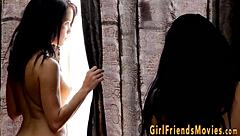 Buxom hottie eaten out.