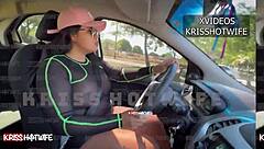 i show off my see-through blouse to strangers at the gas station in public