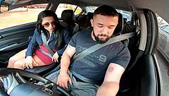 Natzinha Morena forgets bank password and licks pussy to pay Uber fare outdoors