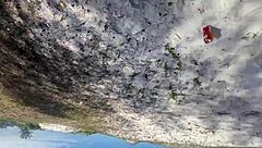 She was touching her pussy while I stroked my cock at the arraial