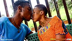 Gorgeous amateur ebony babe kisses, licks, and sucks in public foreplay before doggystyle