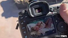 behind the scenes with milf savannah bond playing with her big tits