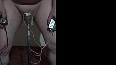 Bisexual male uses machine and dildo in homemade video