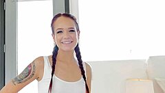 feeling the intense pleasure as daisy love gives a no-hands blowjob to that huge cock, swallowing the massive load