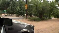 mature brunette fingering outdoors