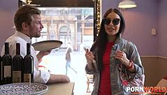 ukrainian milf allatra hot picks up waiter and friend for dp
