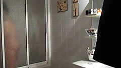 my wife in the shower bathing