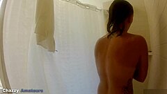 spycam catches nicci taylor naked in steamy shower session, hidden cam reveals all her wet curves!