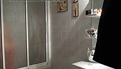 my wife in the shower bathing