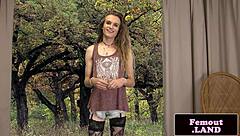 amateur trap in stockings fingers her tight asshole. she prepares for a monster cock encounter.