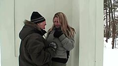 Horny Blonde With Perfect Tits Gets Pussy Fucked Outdoor By Old Man