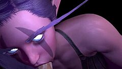 uhh, two purple elves givin’ double blowjob in 3d porn... wow