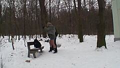 Horny Blonde With Perfect Tits Gets Pussy Fucked Outdoor By Old Man