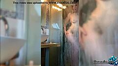 big booty girl masturbates in shower - hot solo