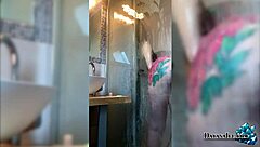 big booty girl masturbates in shower - hot solo