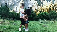 Big Ass Tourist Fucked Hard In Forest Doggy Style
