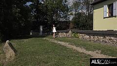 Nata ocean uses vibrator on her hairless pussy in public