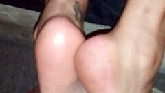 Ms Katt shows off her pretty feet in a casual setting