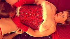 Granny's Christmas Orgasm From Intense Muff Diving