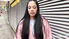 Pretty Slut Girl Caught On The Street For First Time Interracial Blowjob