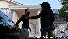 ebony babe gets a cumshot facial