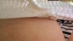 milf maid flirts while cleaning, shows curvy ass for doggystyle