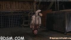 Masked honey endures hard spanking session