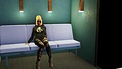 Shelly performs deepthroat blowjob in threesome with blonde muff diving and assfucking