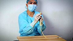 Medical glove fetish ASMR by Dominafire with nurse and patient in hospital. Does it excite you?