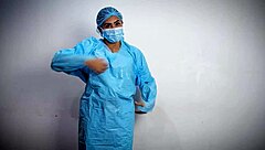 Medical glove fetish ASMR by Dominafire with nurse and patient in hospital. Does it excite you?