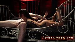 Felicity Feline and youthful tourists in chair bondage, nude and excited