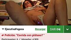 In this amateur TV show, a MILF from Spain performs for the camera.