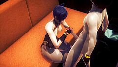 Genshin Impact: Xianglin engages in uncensored hardsex with licking, bdsm, and cumshot in anime style