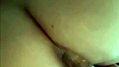 Blonde teen plays with transparent anal dildo