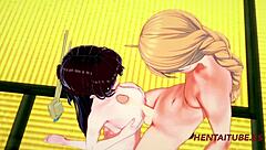 Beidu blows Aether in Genshin Impact, cums inside her