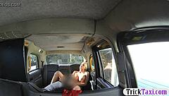 Huge boobs blonde babe gets a ride from fake driver