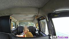 Huge boobs blonde babe gets a ride from fake driver